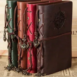 Retro Spiral Notebook Diary – Vintage Pirate Anchor PU Leather Journal with Replaceable Pages – Perfect Stationery Gift