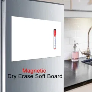 A4 Magnetic Dry Erase Board for Fridge – Flexible, Erasable Whiteboard Sheet with Markers for Home, Kitchen, and Grocery Lists