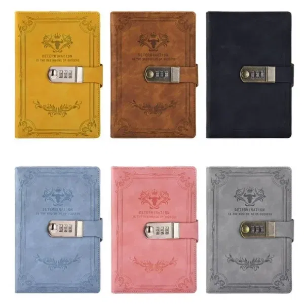 A5 Password Lock Notebook- 200 Pages | Secure Diary, Thickened Hand Ledger, Student Notepad & Binder - Image 5