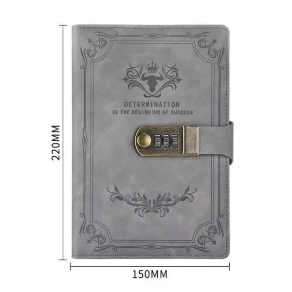 A5 Password Lock Notebook- 200 Pages | Secure Diary, Thickened Hand Ledger, Student Notepad & Binder - Image 3